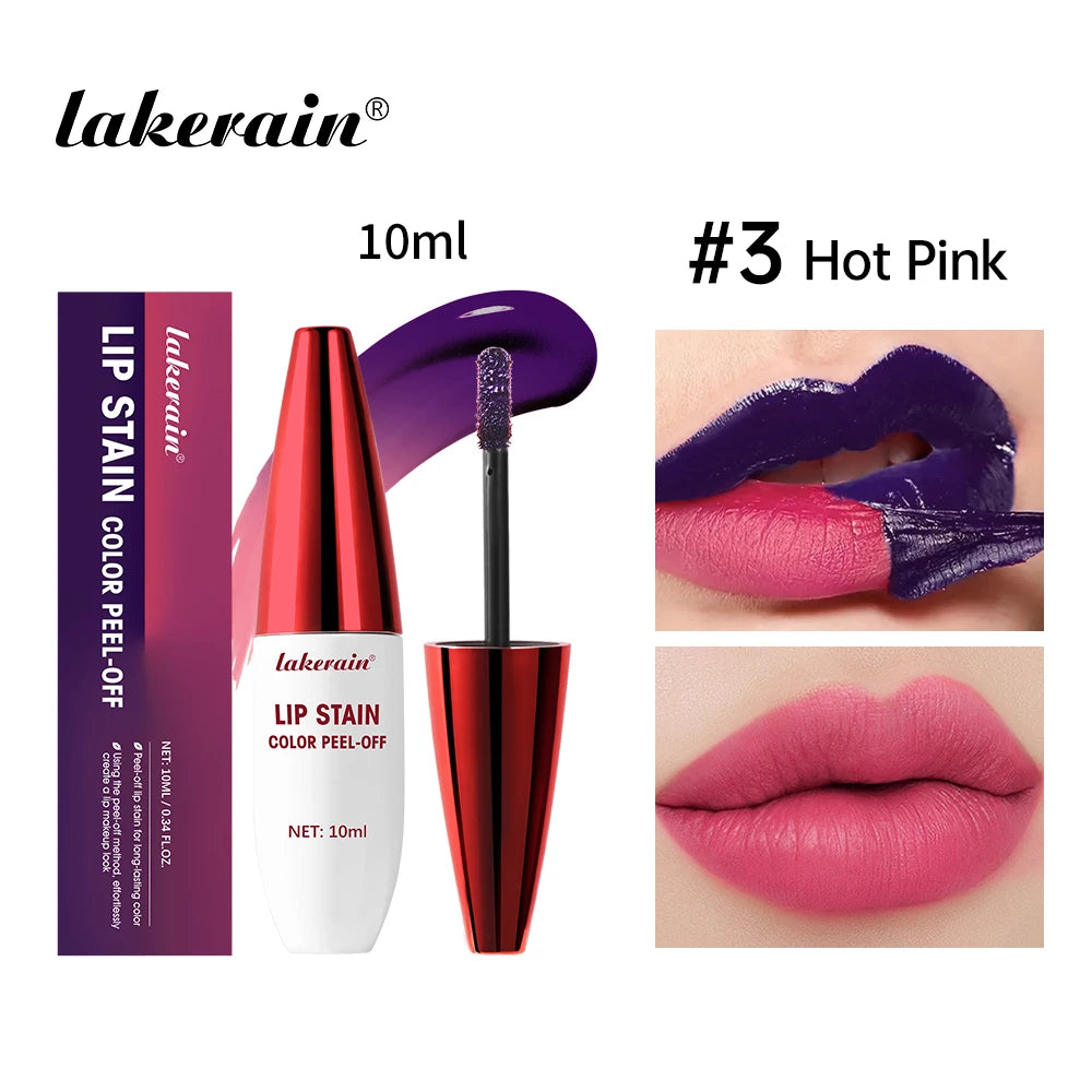 Peel Off Lip Gloss Lip Stain Waterproof 3 Colors Matte Outline Contour TattooTransfer Resistant Tear Off Natural Lip Makeup Peaceful Pleasures Health and Wellness 3hot pink