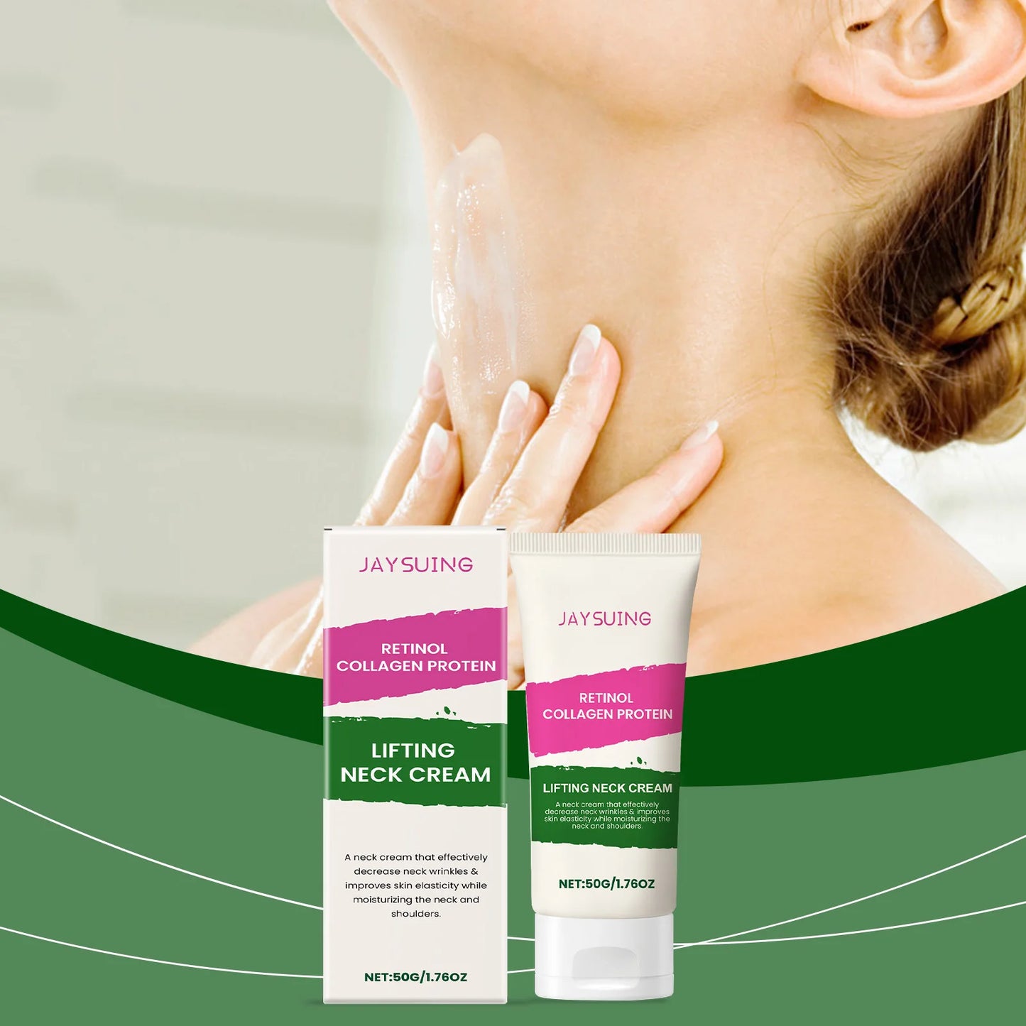 Collagen Neck Cream Anti Aging Reduces Wrinkles Lines Improve Double Chin Sagging Lifts Tightens Brighten Skin Beauty Neck Cream Peaceful Pleasures Health and Wellness