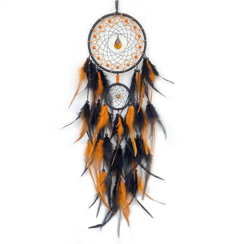 Hand-Woven Dreamcatcher with Feathers & Crystals | Boho Decor