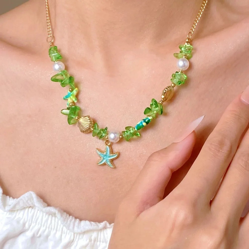 Sea Star Shell Beads Necklace – Bohemian Beach Jewelry