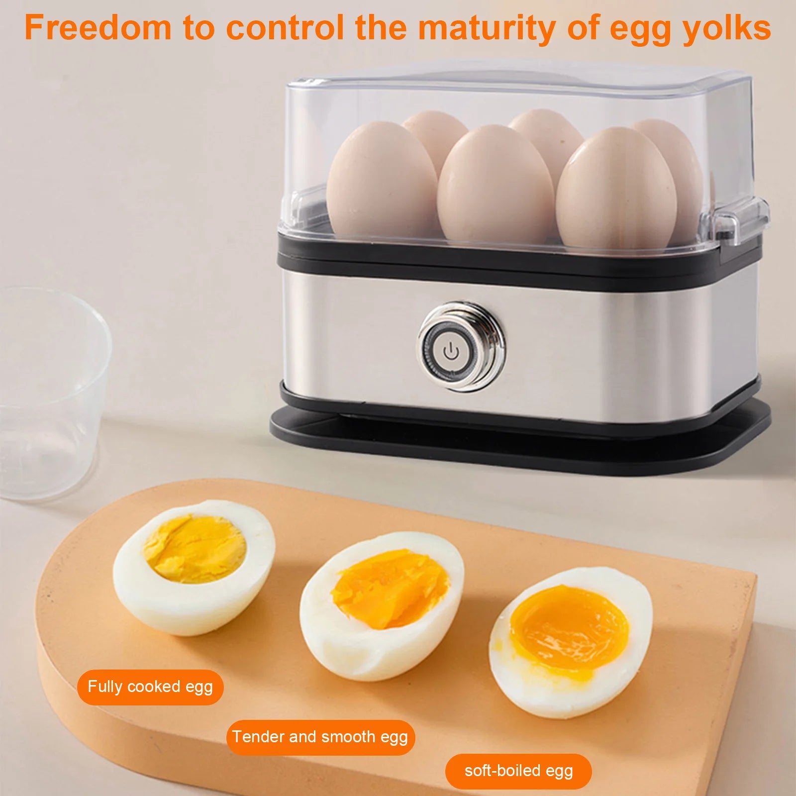 Electric Egg Cooker with Auto Shut-Off Egg Boiler 6-Egg Capacity Egg Steamer for Hard Boiled Eggs Peaceful Pleasures Health and Wellness