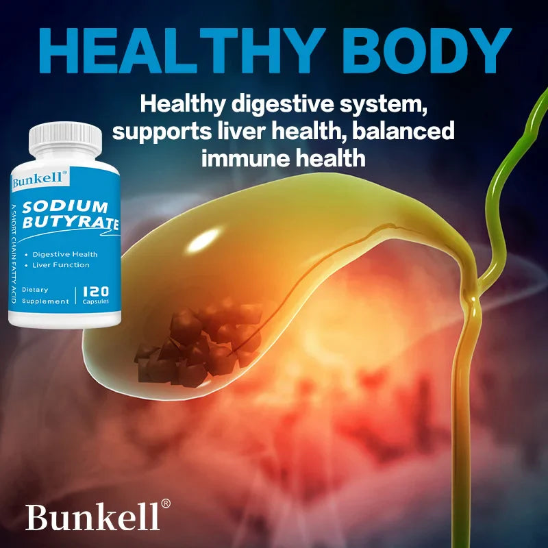 Sodium Butyrate Gut Health Supplement – 120 Vegan Capsules