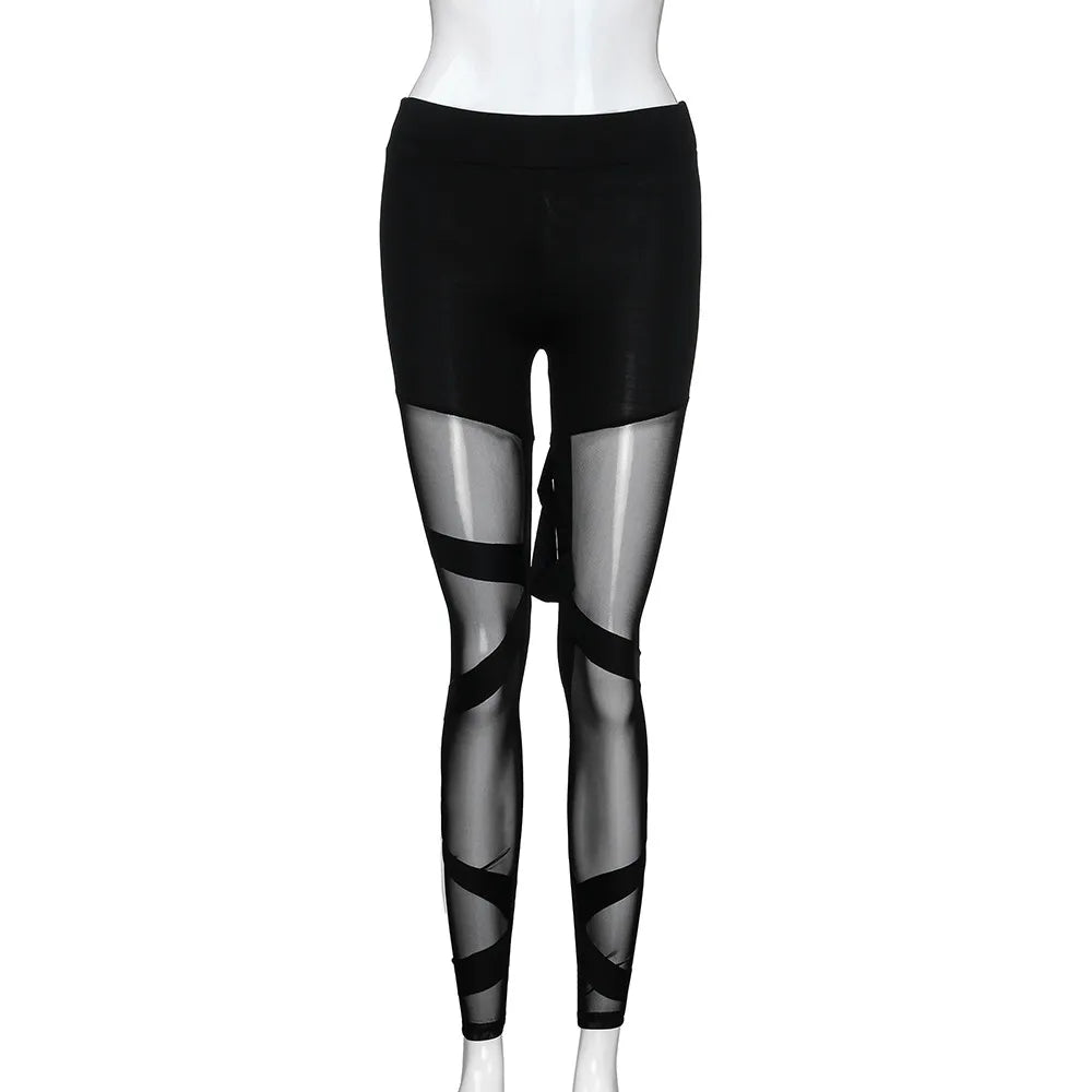 Summer Black High Waist Mesh Women Leggings Hip Push Up Sexy Gym Yoga Pants Female Translucent Sportswear Seamless Leggings Peaceful Pleasures Health and Wellness