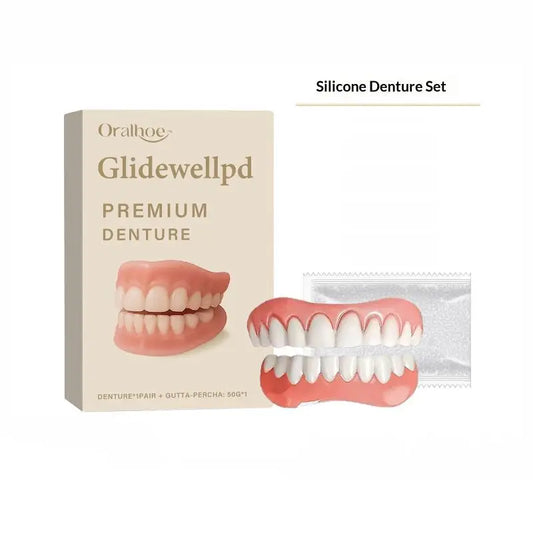 Silicone Snap-On Veneers Full Denture Set – Upper & Lower Snap-On Dental Veneers Peaceful Pleasures Health and Wellness