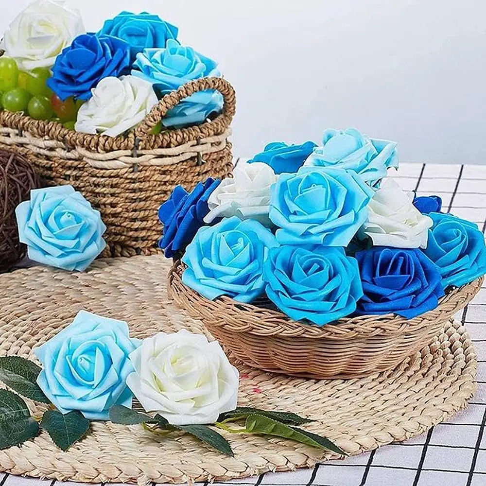 40/80 Pcs Artificial Foam Rose Flowers – Wedding & Home Decor