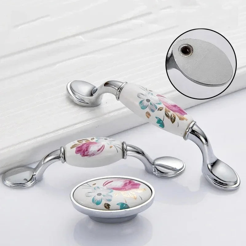 Tulip Ceramic Cabinet Handles & Knobs – Vintage Flower Drawer Pulls