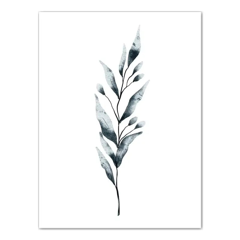 Nordic Botanical Green Leaf Canvas Print | Minimalist Wall Art Botanical Canvas Print Peaceful Pleasures Health and Wellness 03 40x60cm No Frame China Mainland