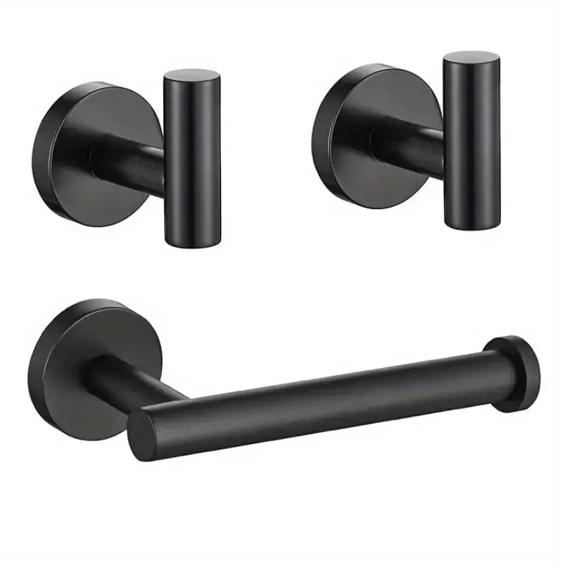 3-Piece Stainless Steel Bathroom Hardware Set | Towel & Paper Holder