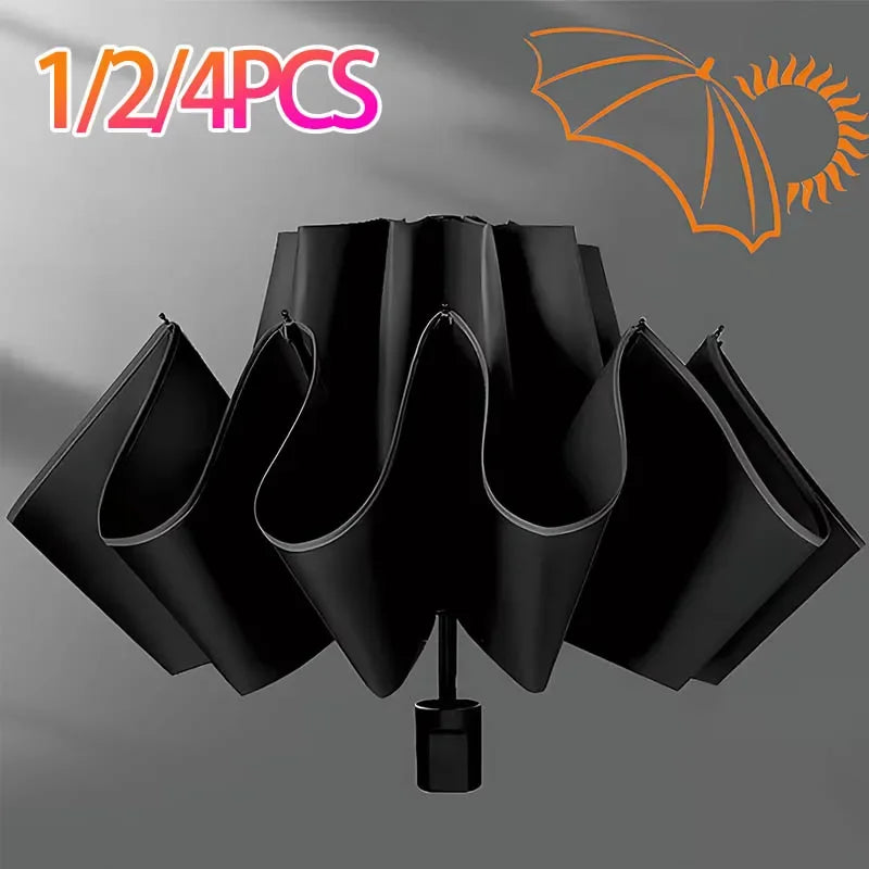 Large UV Protection Folding Umbrella – Sun & Rain Compact
