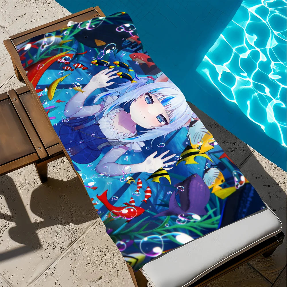Gawr Gura Hololive Anime Beach Towel – Quick Dry & Soft