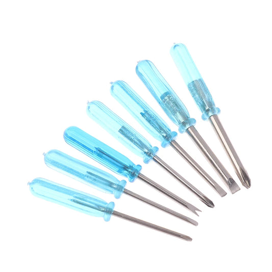 10Pcs Mini Screwdriver Blue Handle Mini Phillips Screwdriver Set Cross/Horizontal Head Precision Repair Tools Electronics Tools Peaceful Pleasures Health and Wellness