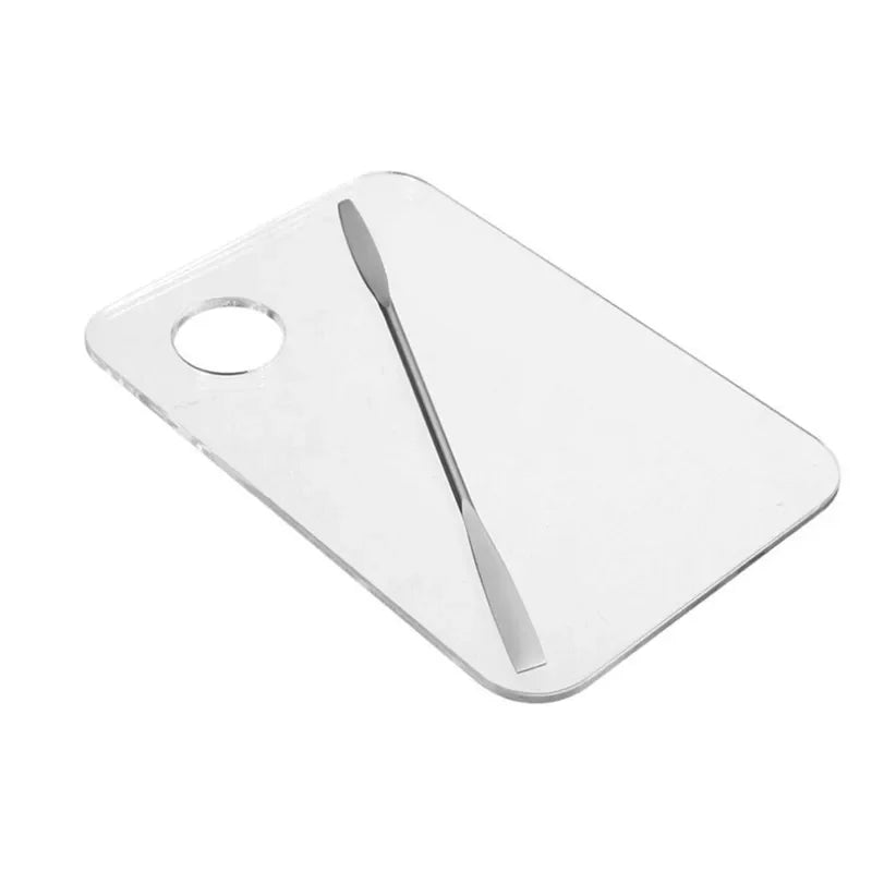 Acrylic Makeup Mixing Palette with Stainless Steel Spatula