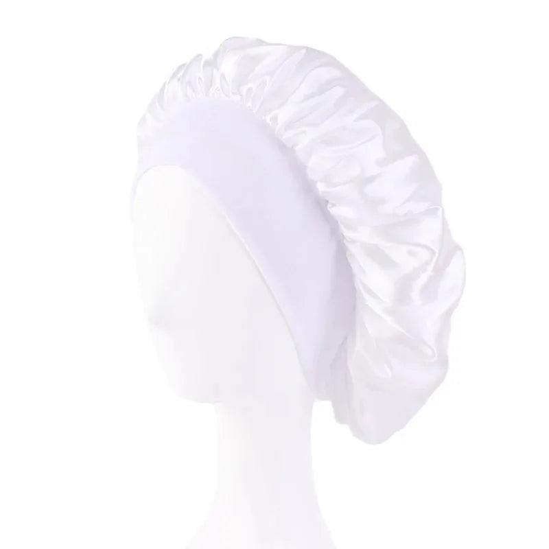 Women's Satin Sleep Bonnet | Wide Brim, Elastic Band Hair Care