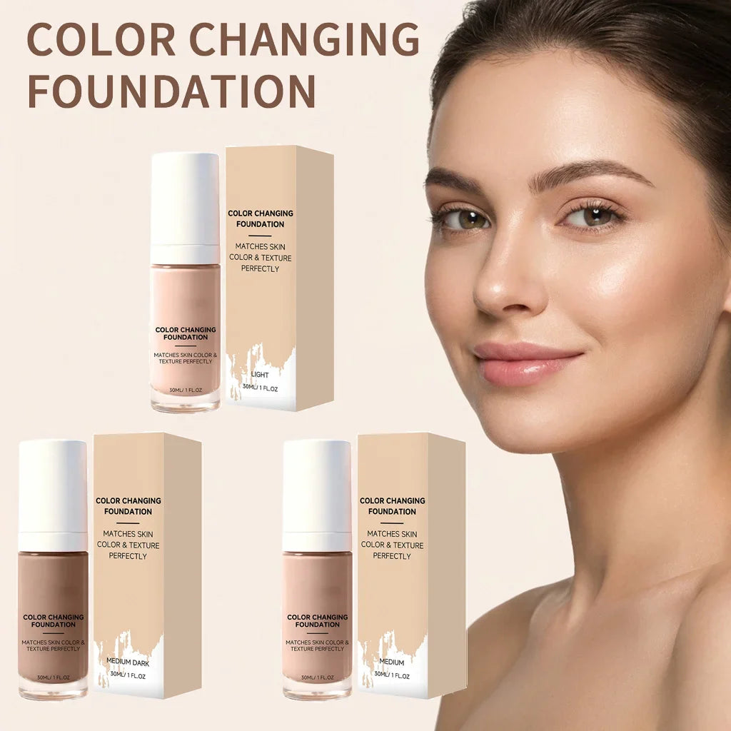 Color Changing Foundation – Full Coverage Waterproof Liquid