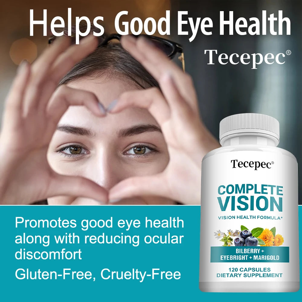 Eye Vitamin Supplement - Lutein Zeaxanthin Bilberry Eyebright, Supports Macular Health, Dry Eyes, Eye Strain & Night Vision Peaceful Pleasures Health and Wellness
