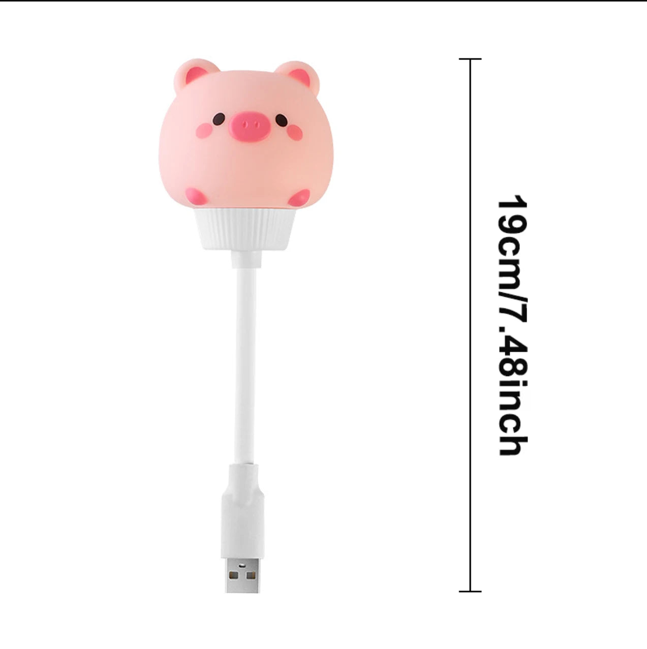 USB Night Light LED Cute Cartoon Night Lamp Bear Chick Kitten for Baby Kid Bedroom Decoration Bedside Lamp Peaceful Pleasures Health and Wellness USB Model Cute Piggy