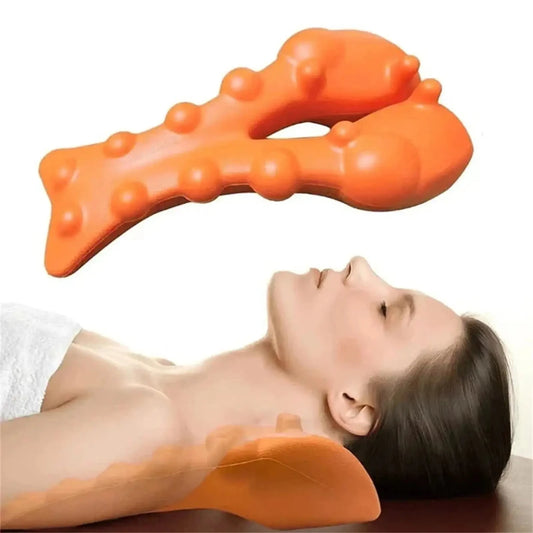 Cervical Traction Device Neck Stretcher Massager for Neck Shoulder Stretcher,Trigger Point Massager Tool,Neck Support Device Peaceful Pleasures Health and Wellness