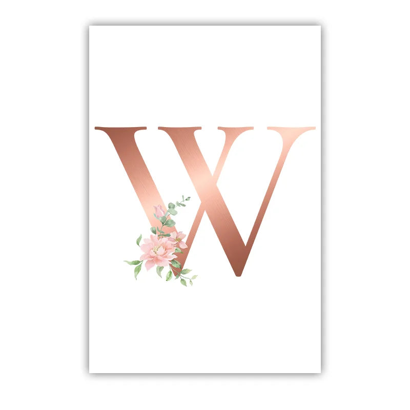 Custom Name Nursery Wall Art | Pink Wildflowers Canvas Print