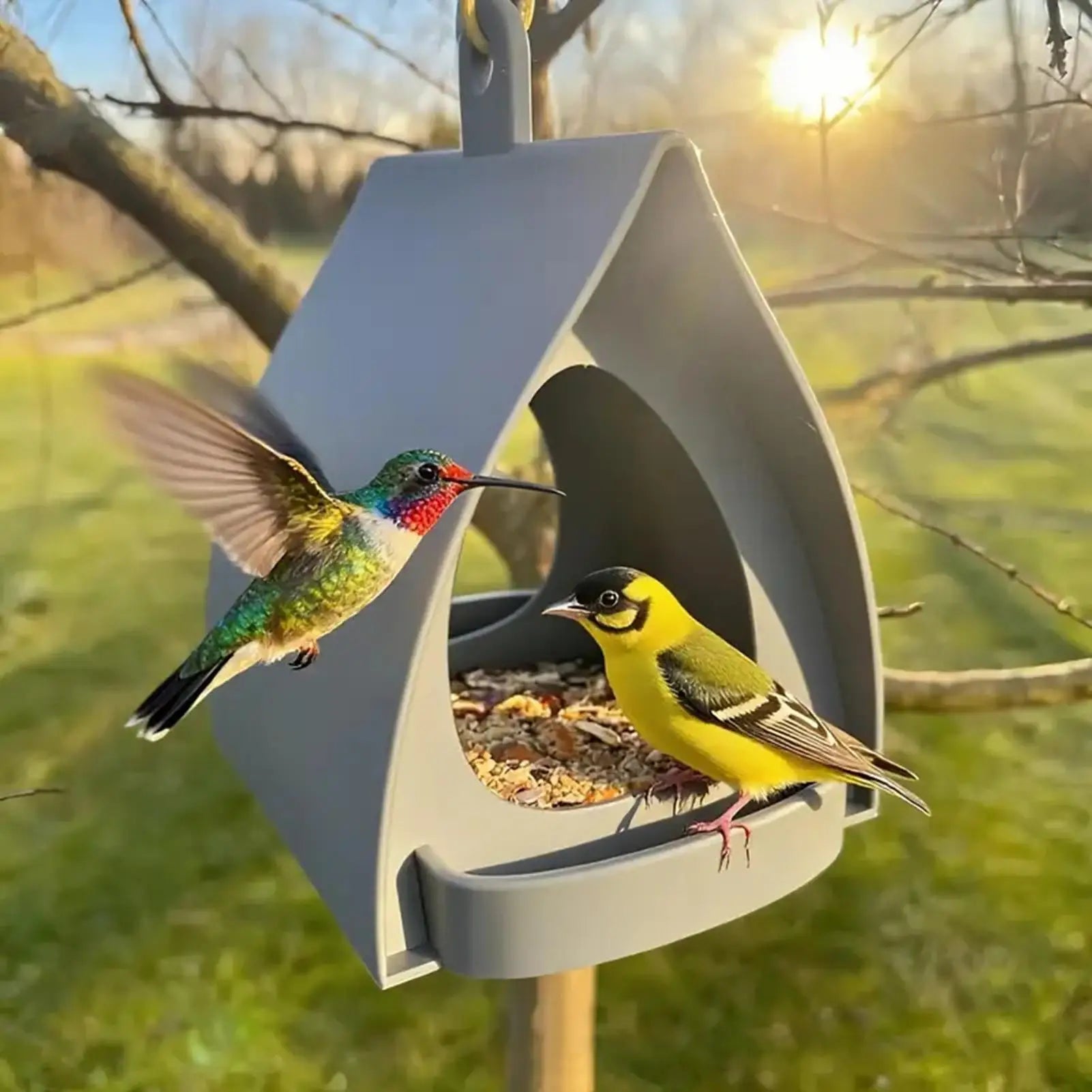 Bird Feeder Decorative Open Design Hanger Hut Shape Hangable Mounted Small Hummingbird Feeder for Outside Garden Winter Balcony Peaceful Pleasures Health and Wellness