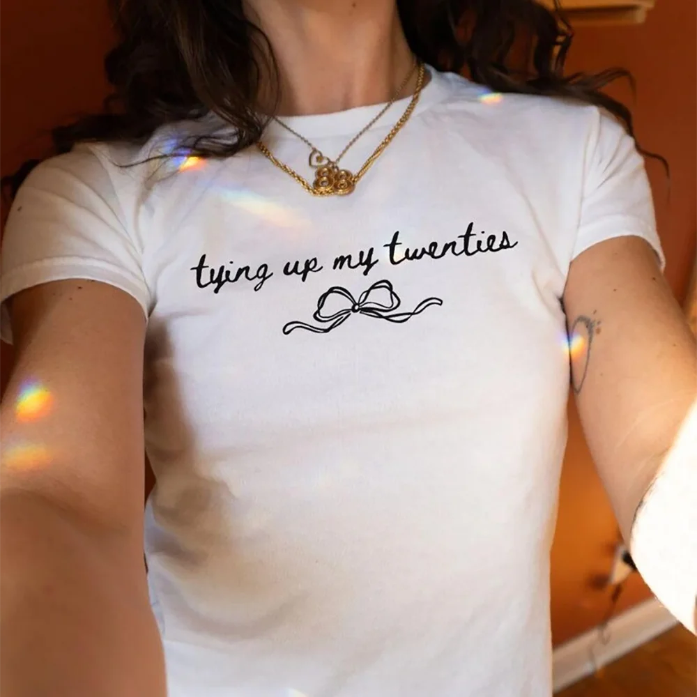 30th Birthday "Tying Up My Twenties" White T-Shirt | Party Tee