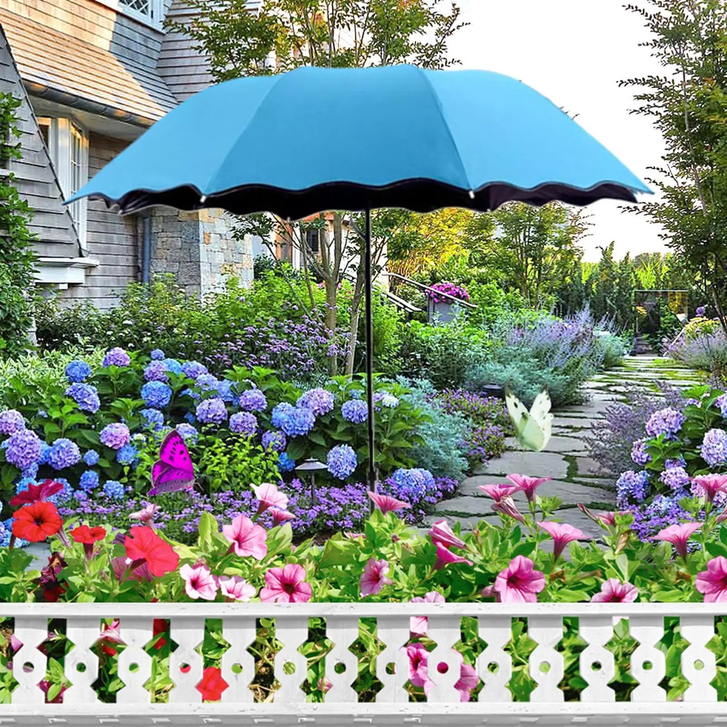Plant Shade Umbrella with Metal Stake – UV & Rain Shield