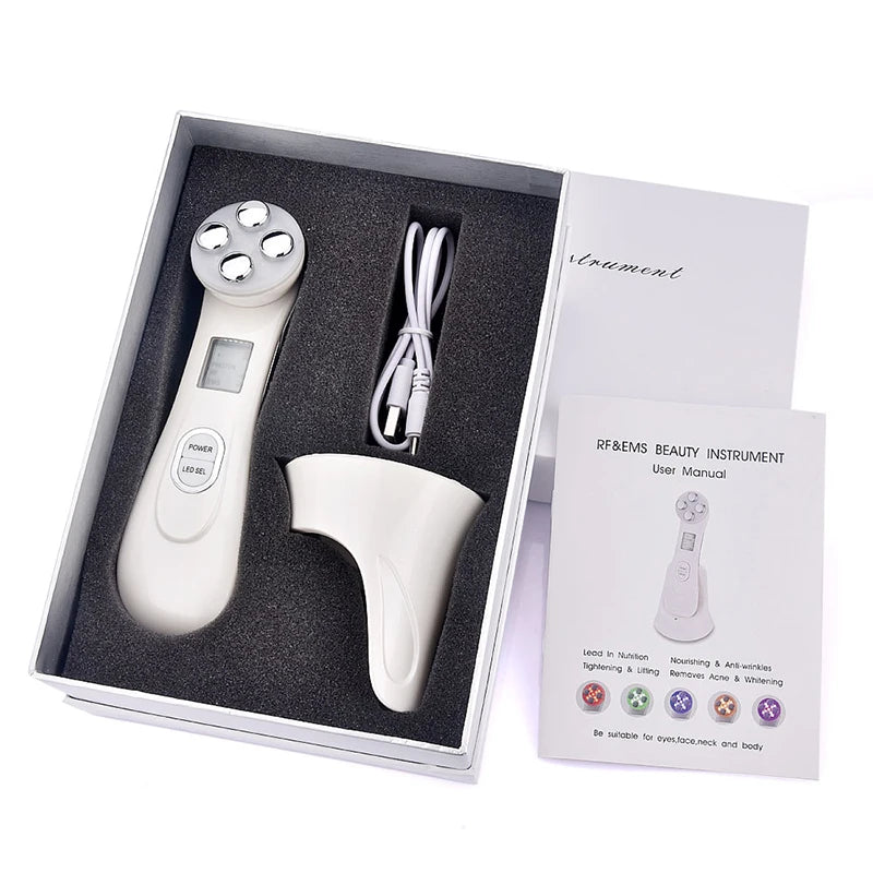 Promotion High Frequency Facial Beauty Machine 5 in 1 Facial Massager Microcurrent Rechargeable Facial Frequency Wand Peaceful Pleasures Health and Wellness