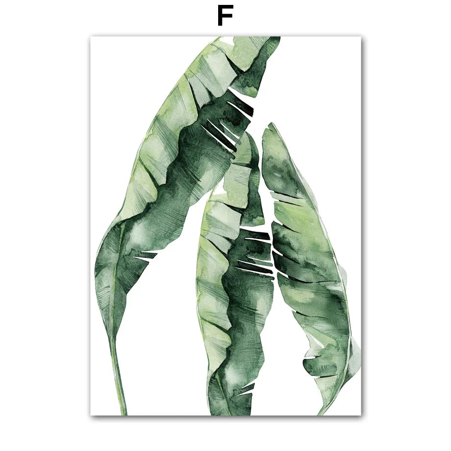 Palm Leaf Nordic Canvas Wall Art | Spring Green Botanical Print