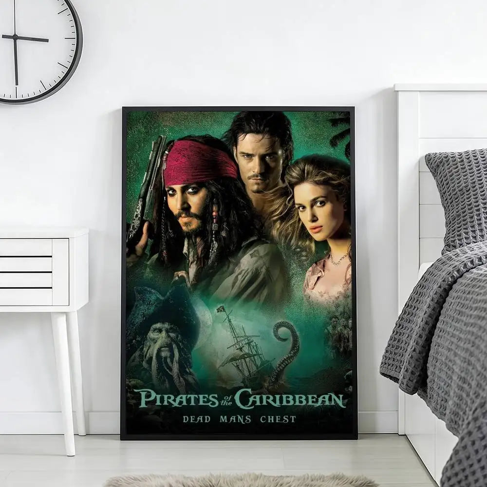 Pirates of the Caribbean Retro Canvas Wall Art Print | Unframed