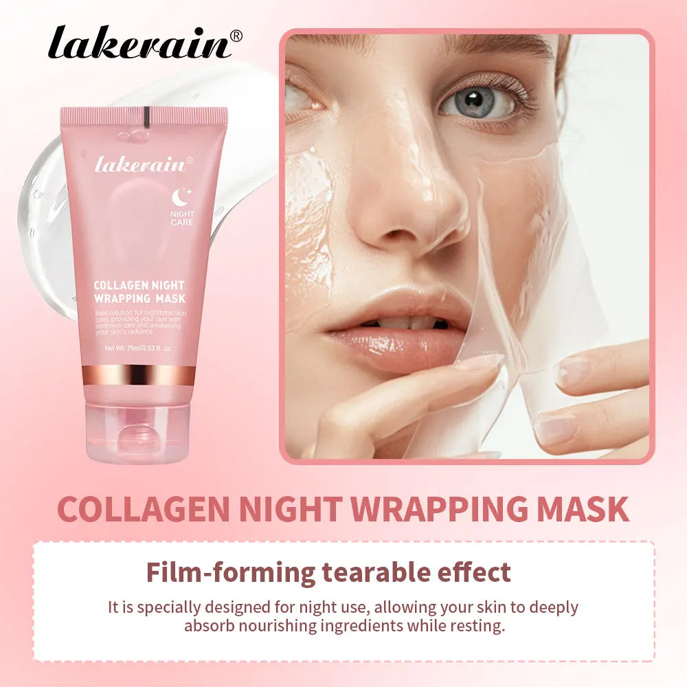 Night Collagen Wrapping Mask Rejuvenation Moisturizing Brightening Korean Face Mask Make Glowy Skin Elasticity Facial Mask Peaceful Pleasures Health and Wellness