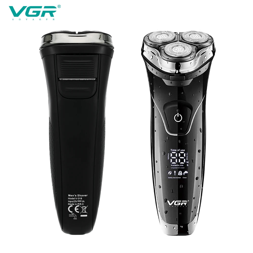 VGR 318 Shaver Electric Razor Professional Shaving Machine Floating Beard Trimmer IPX7 Waterproof Rechargeable Shaver for Men Peaceful Pleasures Health and Wellness