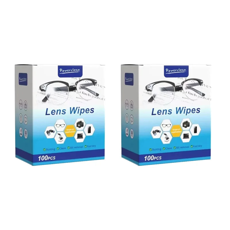 100-Pack Disposable Lens Wipes – Anti-Fog, Streak-Free Clean