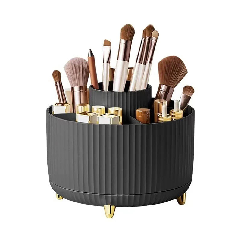 Desk Pencil Pen Holder - 5 Slot 360 Degree Rotating Desk Pen Organizer for Desktop Makeup Storage Stationery Supplies Cup Pot Peaceful Pleasures Health and Wellness black