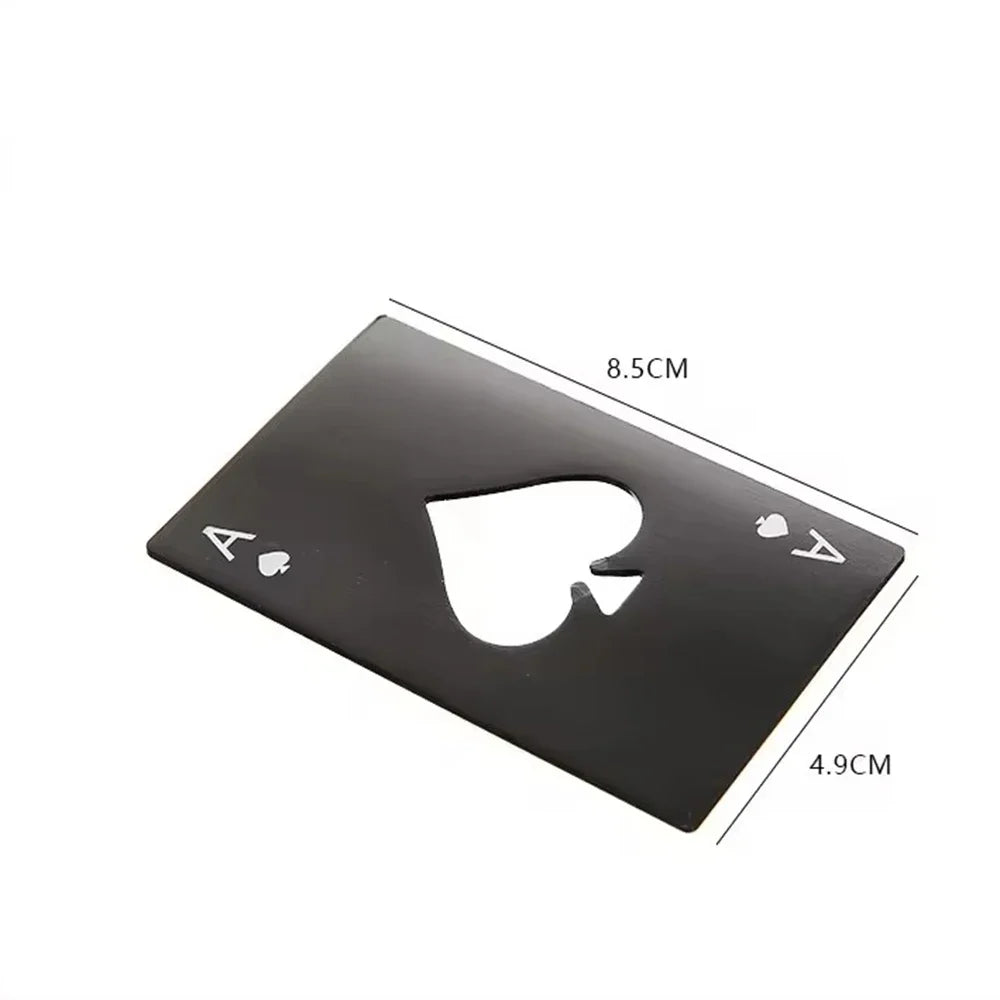 Stainless Steel Playing Card Bottle Opener | Spades Bar Tool