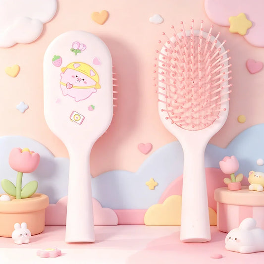 Cute Pig Air Cushion Massage Comb – Wet & Dry Hair Detangler Air Cushion Hair Comb Oasis Select