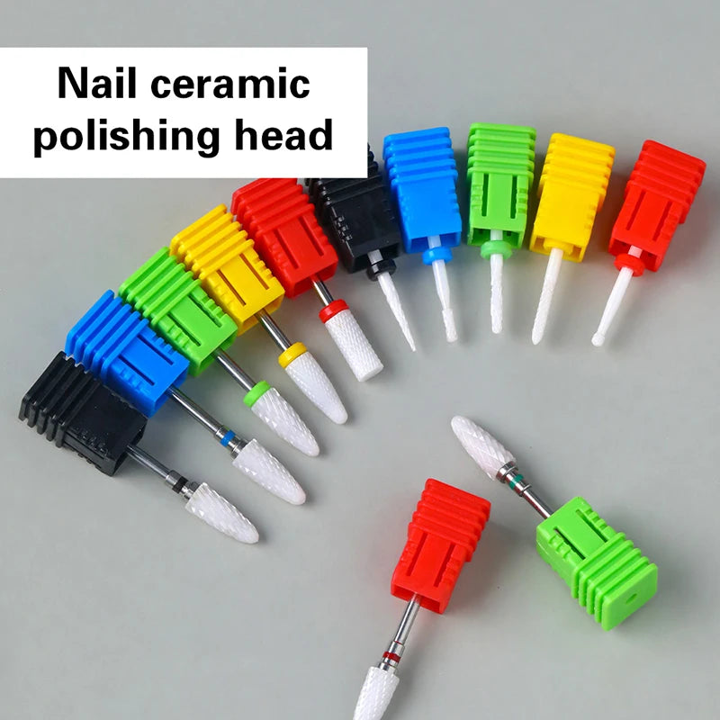 Ceramic Milling Cutter Nail Drill Bit Electric Manicure Pedicure Mill Bits Machine Files Nail Art Tools Equipment Peaceful Pleasures Health and Wellness