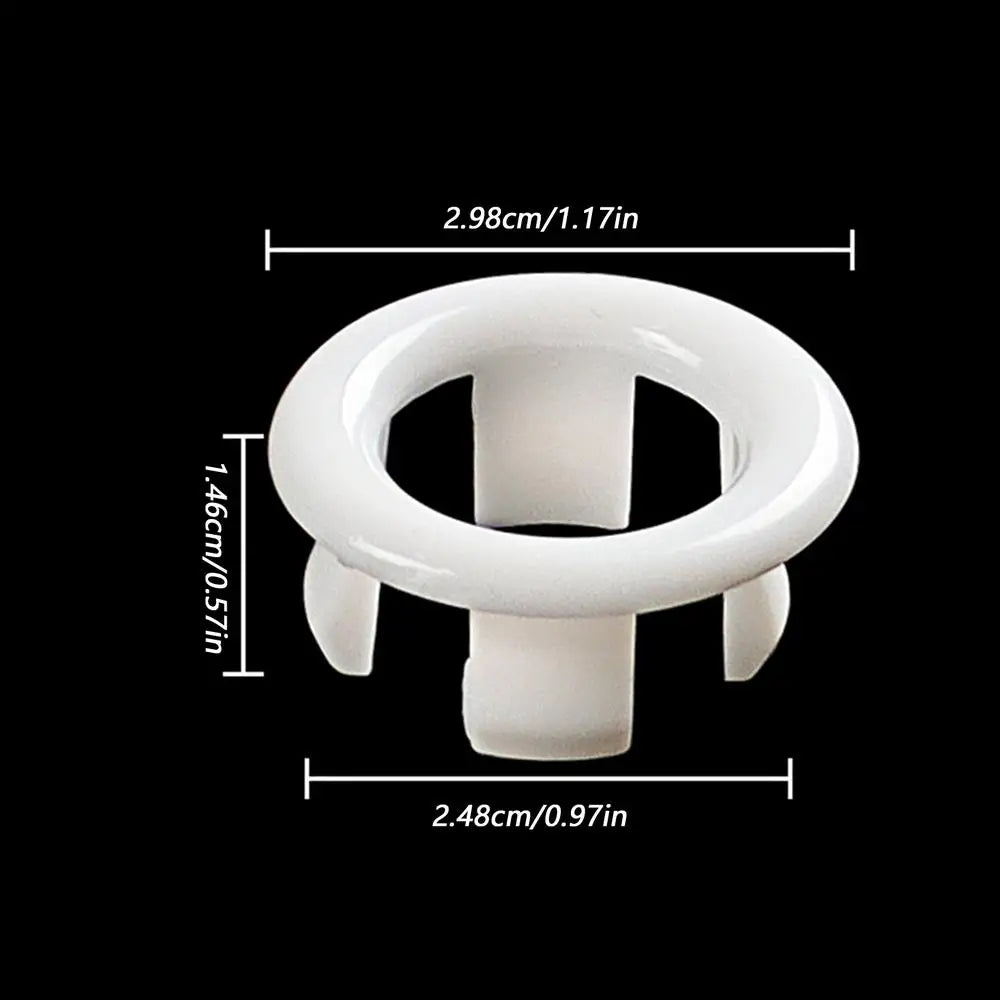 Round Sink Overflow Drain Cover – Chrome Plastic Ring Replacement