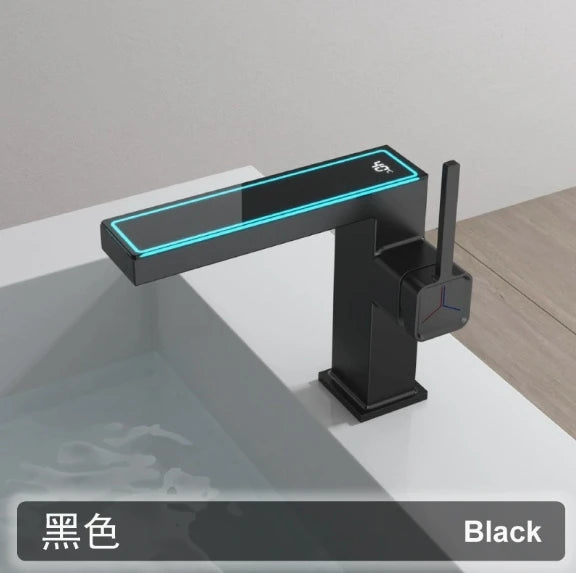Modern Black Digital Display Faucet | Single-Hole Ceramic Valve