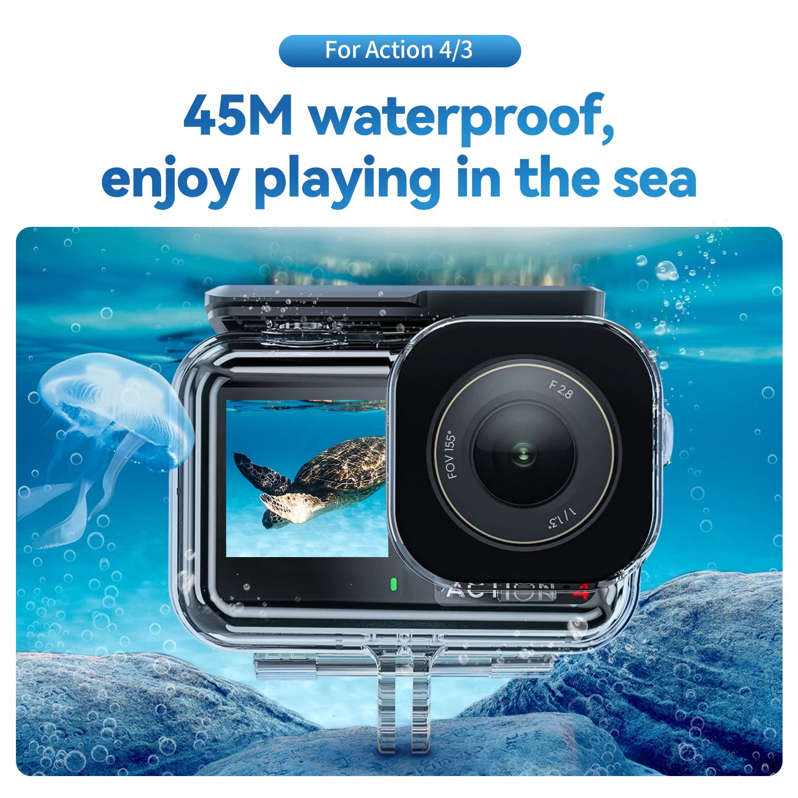 TELESIN 45M Waterproof Case For DJI OSMO Action 3 4 5pro Underwater Diving Housing Cover Action Camera Accessories Peaceful Pleasures Health and Wellness