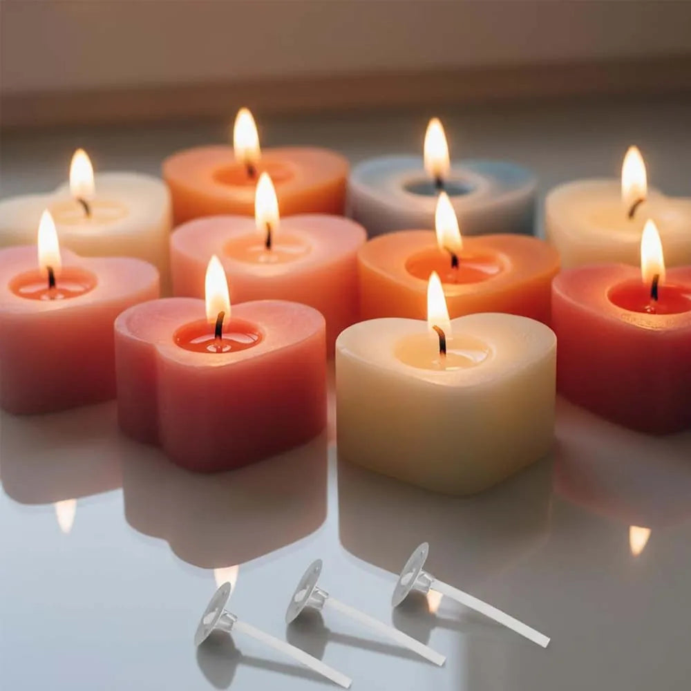 Pre-Waxed Tea Light Candle Wicks 50/100Pcs – 1.02" with Base