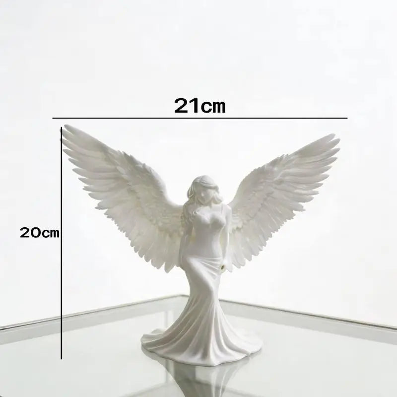 Pure White Angel Wings 3D Printed Goddess Decoration Ornament for Desk Office Home Meditation Gift Peaceful Pleasures Health and Wellness