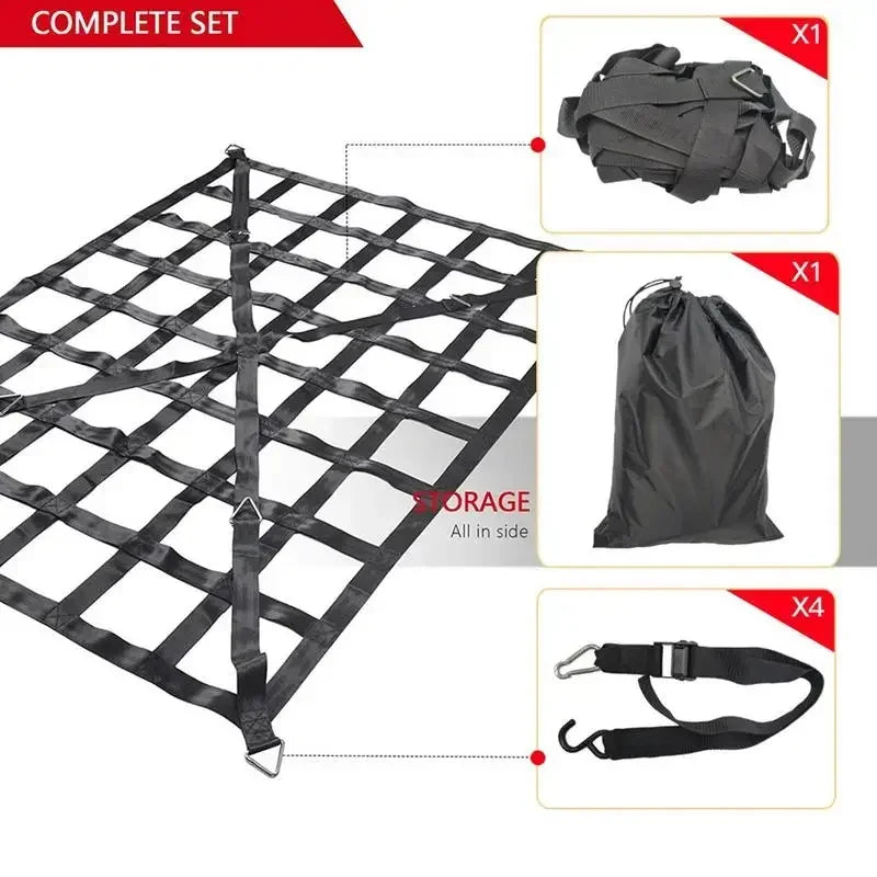 127X106cm/167X127cm/208X127cm Heavy Cargo Net Truck Trunk Roof Cargo Network Card for Trailer Luggage Net Exterior Accessories Peaceful Pleasures Health and Wellness