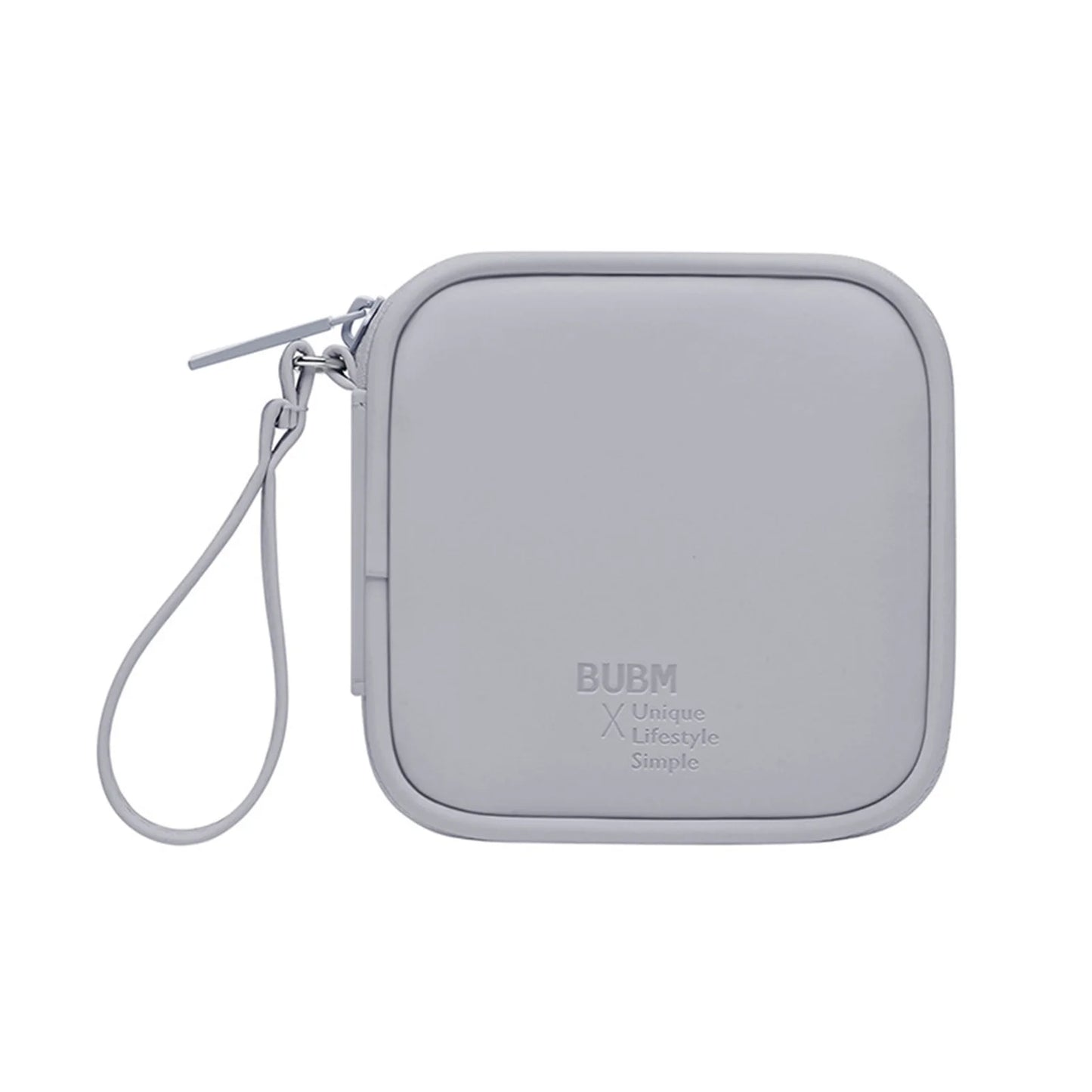 PU Cable Organizer Bag Waterproof with Multiple Compartments for Charging Cables Data Cords and Earphones Peaceful Pleasures Health and Wellness Light Grey About 10x10x2.5 cm