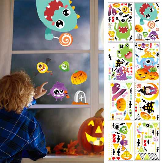 Halloween Window Clings & Stickers – 4 Sheets Spooky Decals Window Clings Peaceful Pleasures Health and Wellness