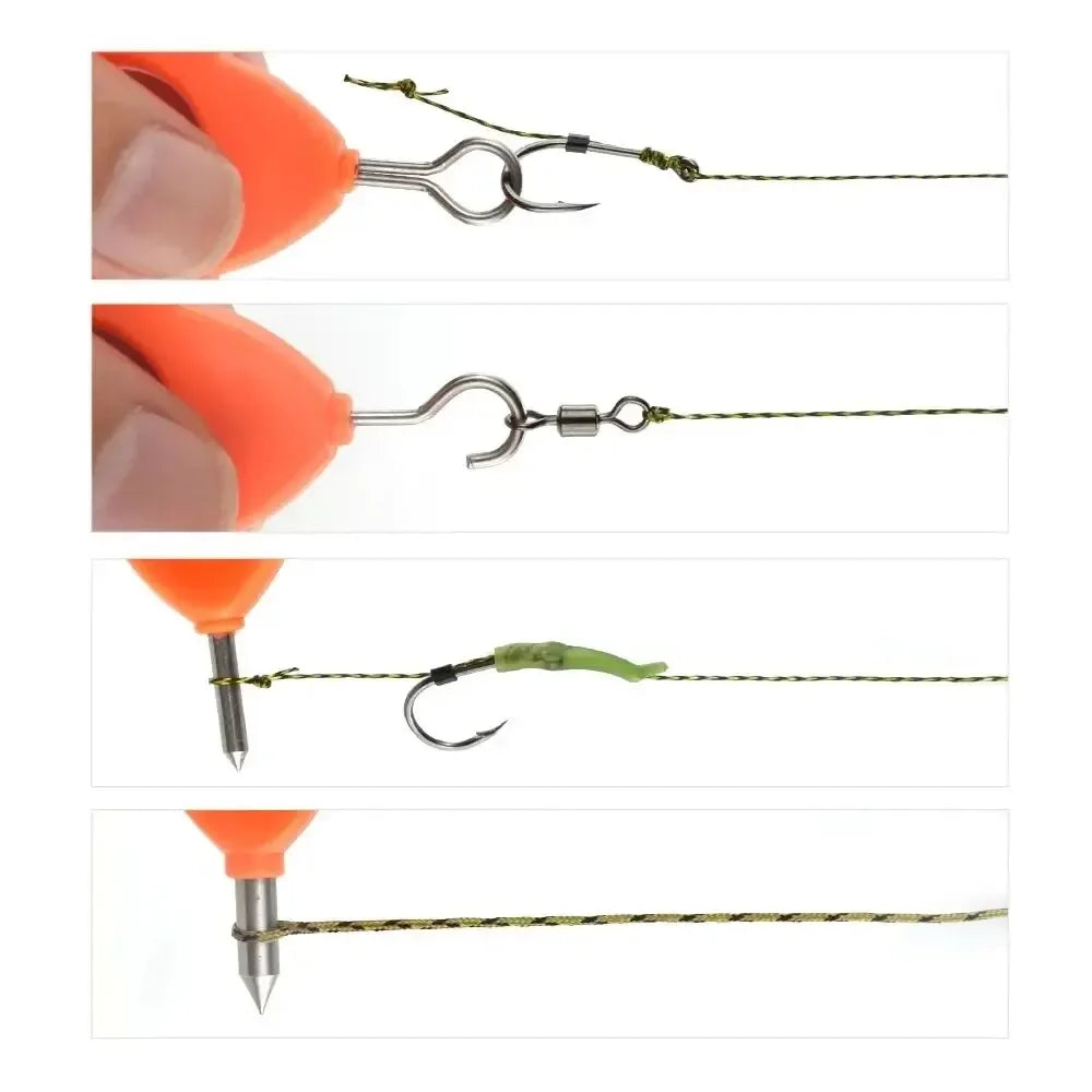 4-in-1 Portable Fishing Line Knotter Tool, Multi-functional Line Puller for Carp D-Rig Making, Essential Angling Terminal Tackle Peaceful Pleasures Health and Wellness
