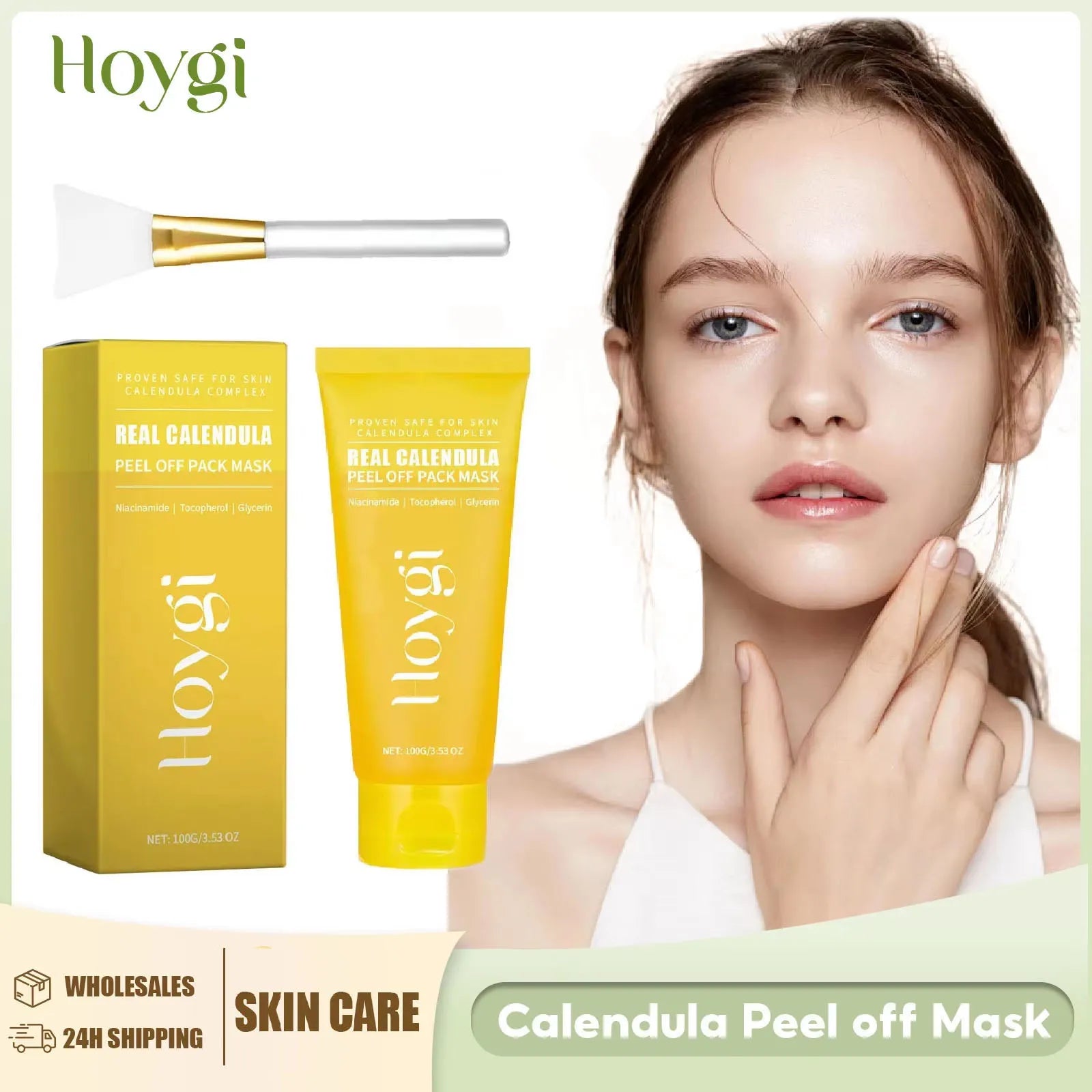 Calendula Peel off Mask Shrink Pore Oil Control Fade Dark Spot Nose Cleansing Brightening Moisturizing Blackhead Remover Mask Peaceful Pleasures Health and Wellness