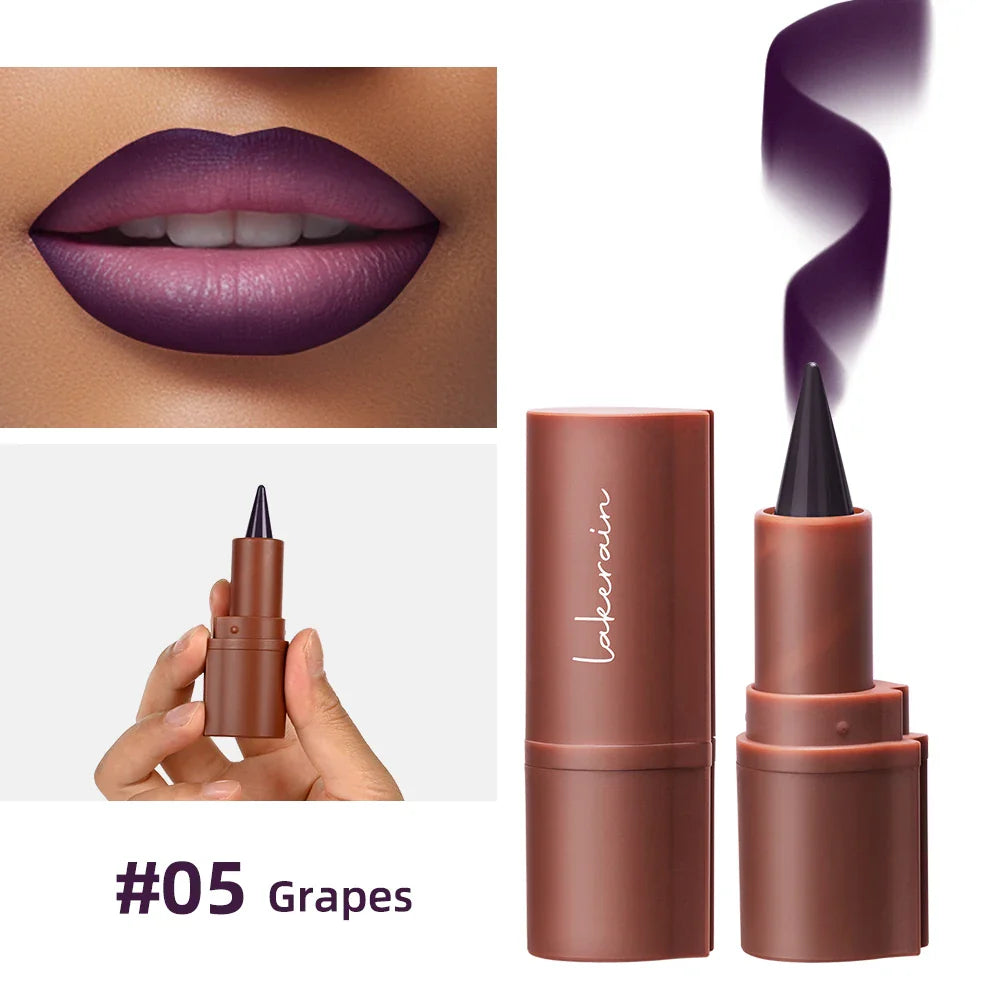 2-in-1 Gradient Lip Liner & Lipstick – Matte Waterproof Crayon