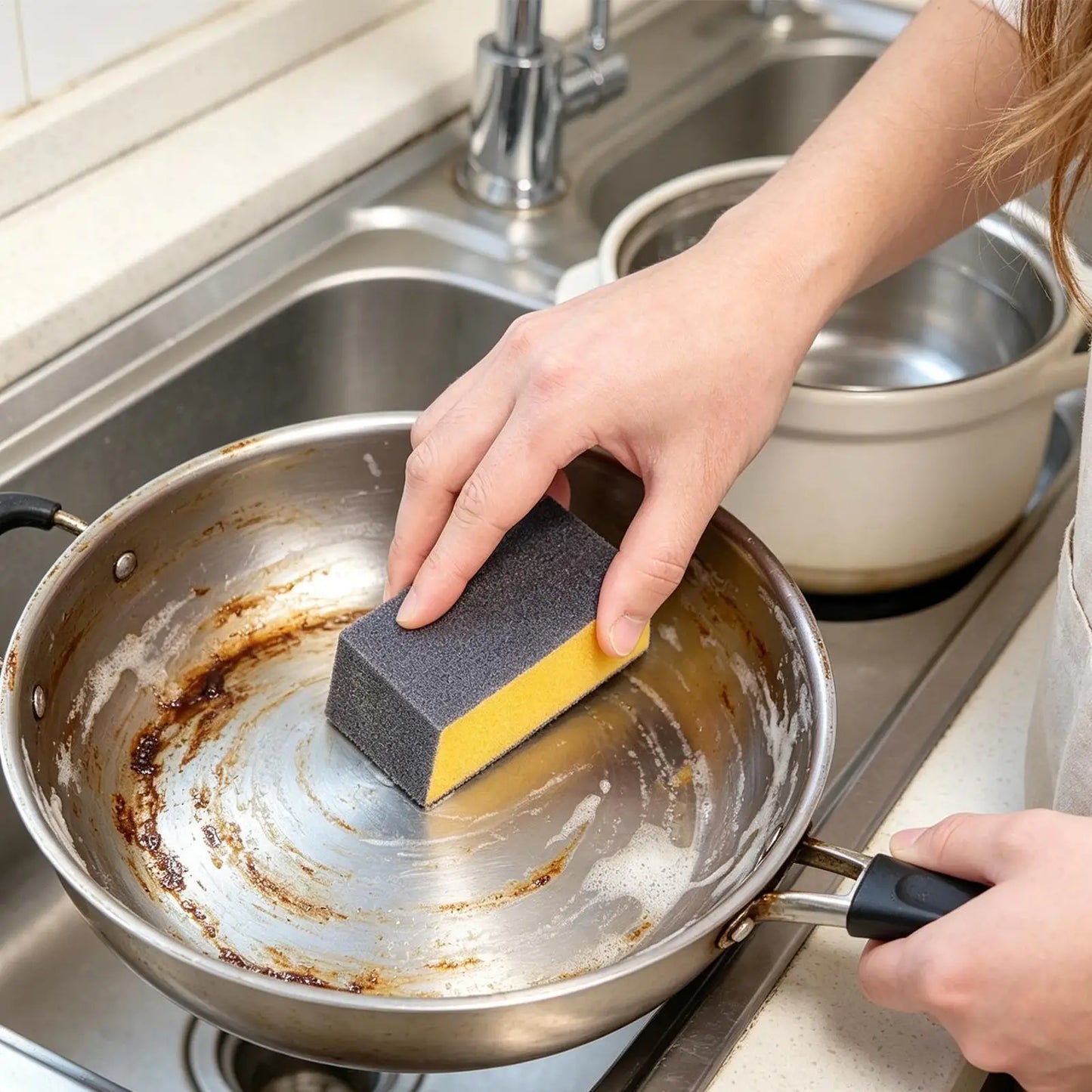 6-Pack Carborundum Emery Scrub Sponges | Heavy-Duty Cleaner