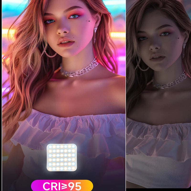 Mobile Phone Fill Light Travel Portable Camera Pocket Light Full-color RGB Beauty Atmosphere Lamp Selfie Led Light Ring Makeup Peaceful Pleasures Health and Wellness