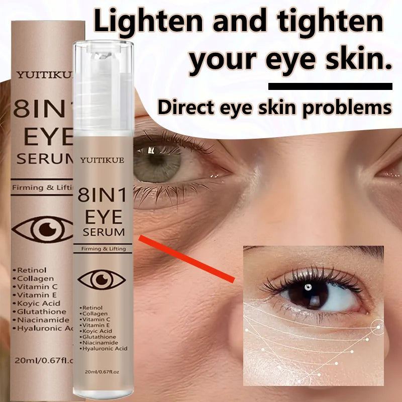YUITIKUE 8-in-1 Eye Serum | Firming & Lifting Formula With Retinol, Collagen, Vitamin C & Hyaluronic Acid 20ml Peaceful Pleasures Health and Wellness