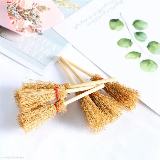 Mini Witch Straw Brooms Halloween Hanging Ornaments 1/3/6pcs Halloween Ornament Peaceful Pleasures Health and Wellness 3pcs